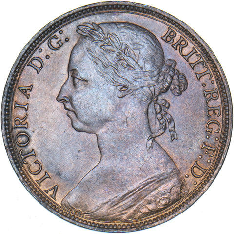 1891 Penny - Victoria British Bronze Coin - Superb