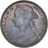 1892 Penny - Victoria British Bronze Coin - Very Nice