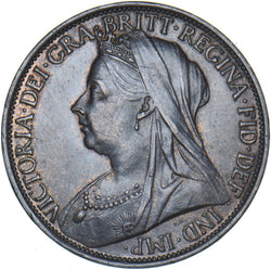 1895 Penny - Victoria British Bronze Coin - Very Nice