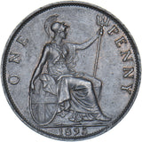 1895 Penny - Victoria British Bronze Coin - Very Nice