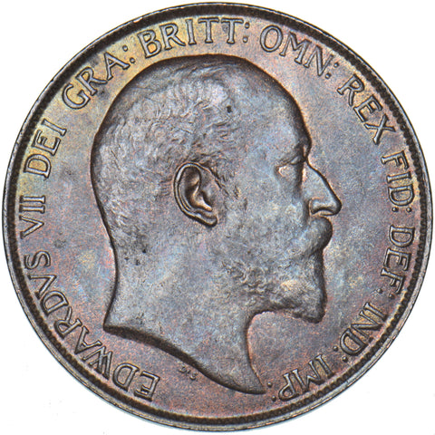 1904 Penny - Edward VII British Bronze Coin - Superb