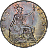 1904 Penny - Edward VII British Bronze Coin - Superb