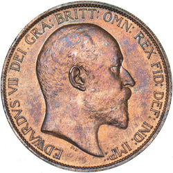 1906 Penny - Edward VII British Bronze Coin - Superb
