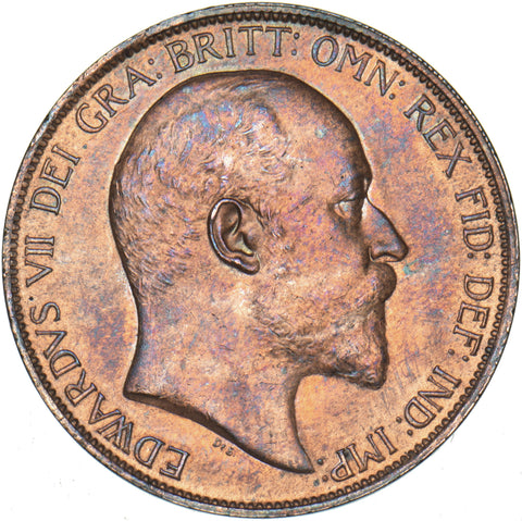 1906 Penny - Edward VII British Bronze Coin - Superb