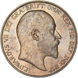 1907 Penny - Edward VII British Bronze Coin - Very Nice