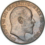 1908 Penny - Edward VII British Bronze Coin - Very Nice