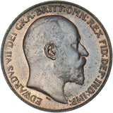 1910 Penny - Edward VII British Bronze Coin - Very Nice