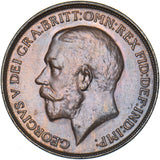 1912 H Penny - George V British Bronze Coin - Superb