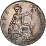 1912 H Penny - George V British Bronze Coin - Superb