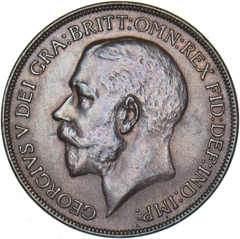 1922 Penny - George V British Bronze Coin - Very Nice