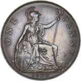 1922 Penny - George V British Bronze Coin - Very Nice