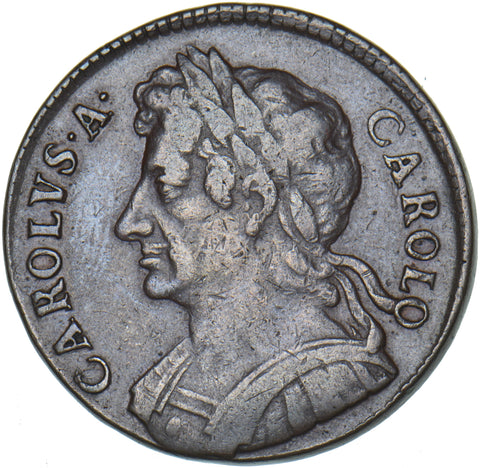 1675 Halfpenny - Charles II British Copper Coin - Nice
