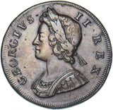 1730 Halfpenny - George II British Copper Coin - Nice