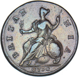 1730 Halfpenny - George II British Copper Coin - Nice