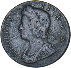 1733 Halfpenny - George II British Copper Coin