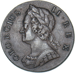 1740 Halfpenny - George II British Copper Coin - Very Nice