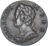 1740 Halfpenny - George II British Copper Coin - Very Nice