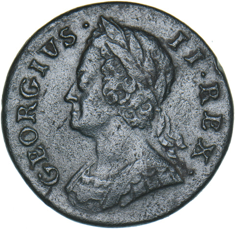 1749 Halfpenny - George II British Copper Coin