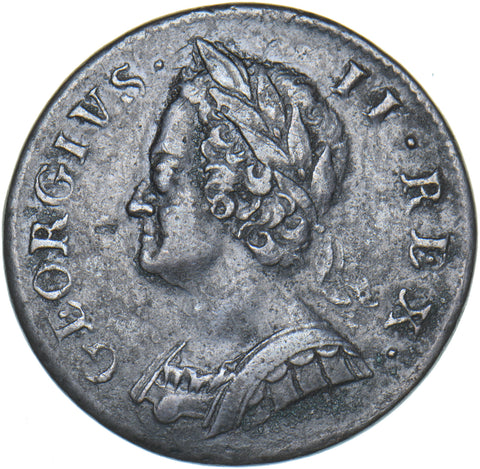 1751 Halfpenny - George II British Copper Coin