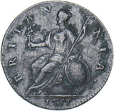 1751 Halfpenny - George II British Copper Coin