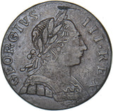 1775 Halfpenny (Contemporary Counterfeit)- George III British Copper Coin - Nice