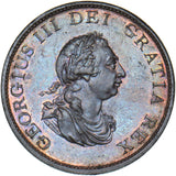 1799 Halfpenny - George III British Copper Coin - Superb