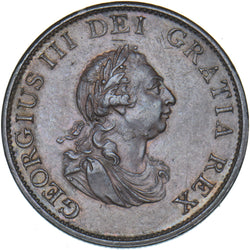1799 Halfpenny - George III British Copper Coin - Very Nice