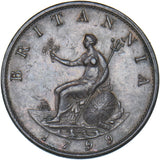 1799 Halfpenny - George III British Copper Coin - Very Nice