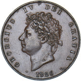 1826 Halfpenny - George IV British Copper Coin - Very Nice