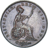 1827 Halfpenny - George IV British Copper Coin - Very Nice