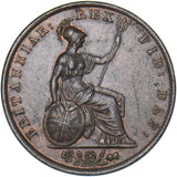 1834 Halfpenny - William IV British Copper Coin - Very Nice