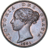 1841 Halfpenny - Victoria British Copper Coin - Superb