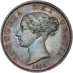 1854 Halfpenny - Victoria British Copper Coin - Superb