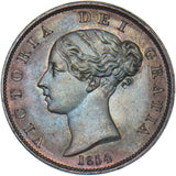 1854 Halfpenny - Victoria British Copper Coin - Superb