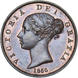 1856 Halfpenny - Victoria British Copper Coin - Superb