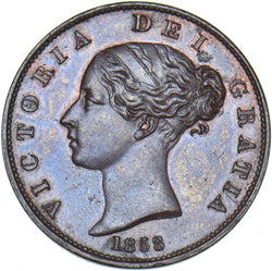 1858 Halfpenny - Victoria British Copper Coin - Superb