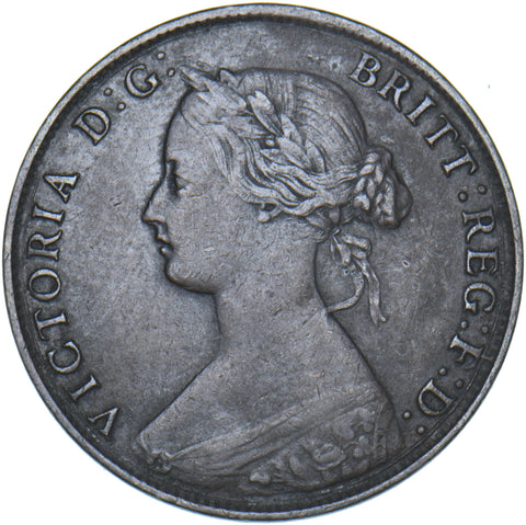1861 Halfpenny - Victoria British Bronze Coin - Nice