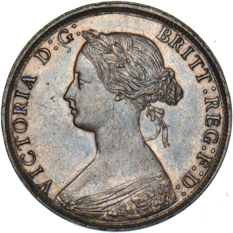 1861 Halfpenny - Victoria British Bronze Coin - Very Nice