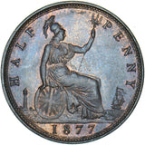 1877 Halfpenny - Victoria British Bronze Coin - Superb