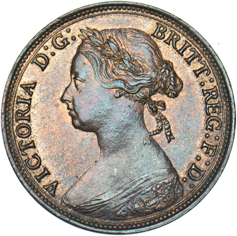 1879 Halfpenny - Victoria British Bronze Coin - Very Nice