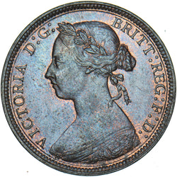 1885 Halfpenny - Victoria British Bronze Coin - Very Nice