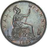 1885 Halfpenny - Victoria British Bronze Coin - Very Nice