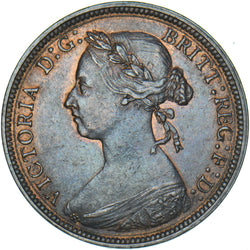 1886 Halfpenny - Victoria British Bronze Coin - Very Nice