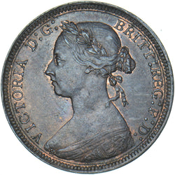 1887 Halfpenny - Victoria British Bronze Coin - Very Nice