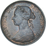 1887 Halfpenny - Victoria British Bronze Coin - Very Nice