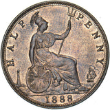 1888 Halfpenny - Victoria British Bronze Coin - Superb
