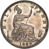 1889 Halfpenny - Victoria British Bronze Coin - Superb