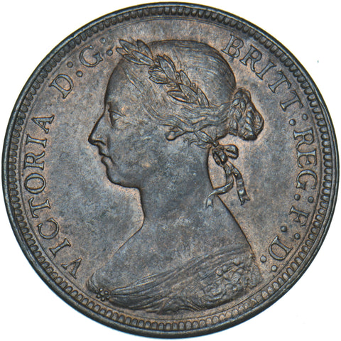 1890 Halfpenny - Victoria British Bronze Coin - Very Nice