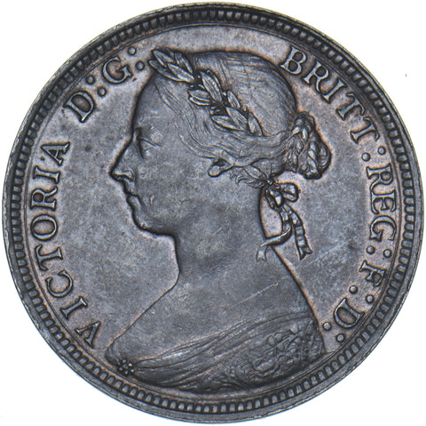 1890 Halfpenny - Victoria British Bronze Coin - Very Nice
