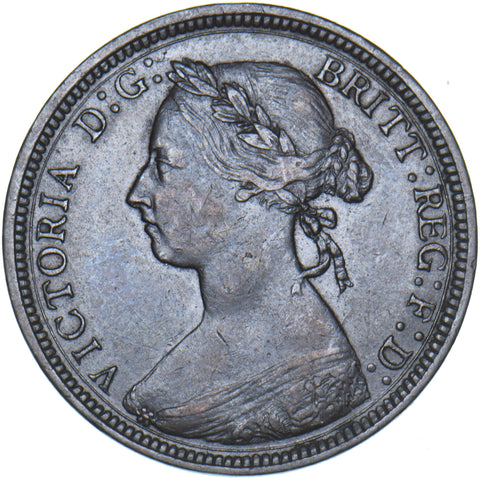 1892 Halfpenny - Victoria British Bronze Coin - Very Nice